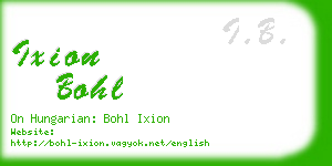 ixion bohl business card